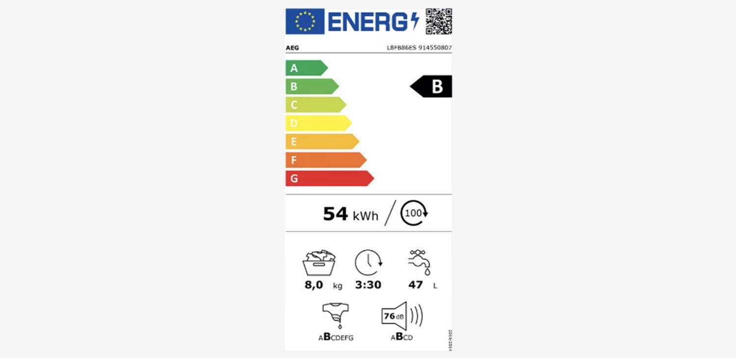 Het nieuwe energielabel voor wasdrogers dat ingaat vanaf juli 2025. Het nieuwe energielabel voor wasdrogers dat ingaat vanaf juli 2025.