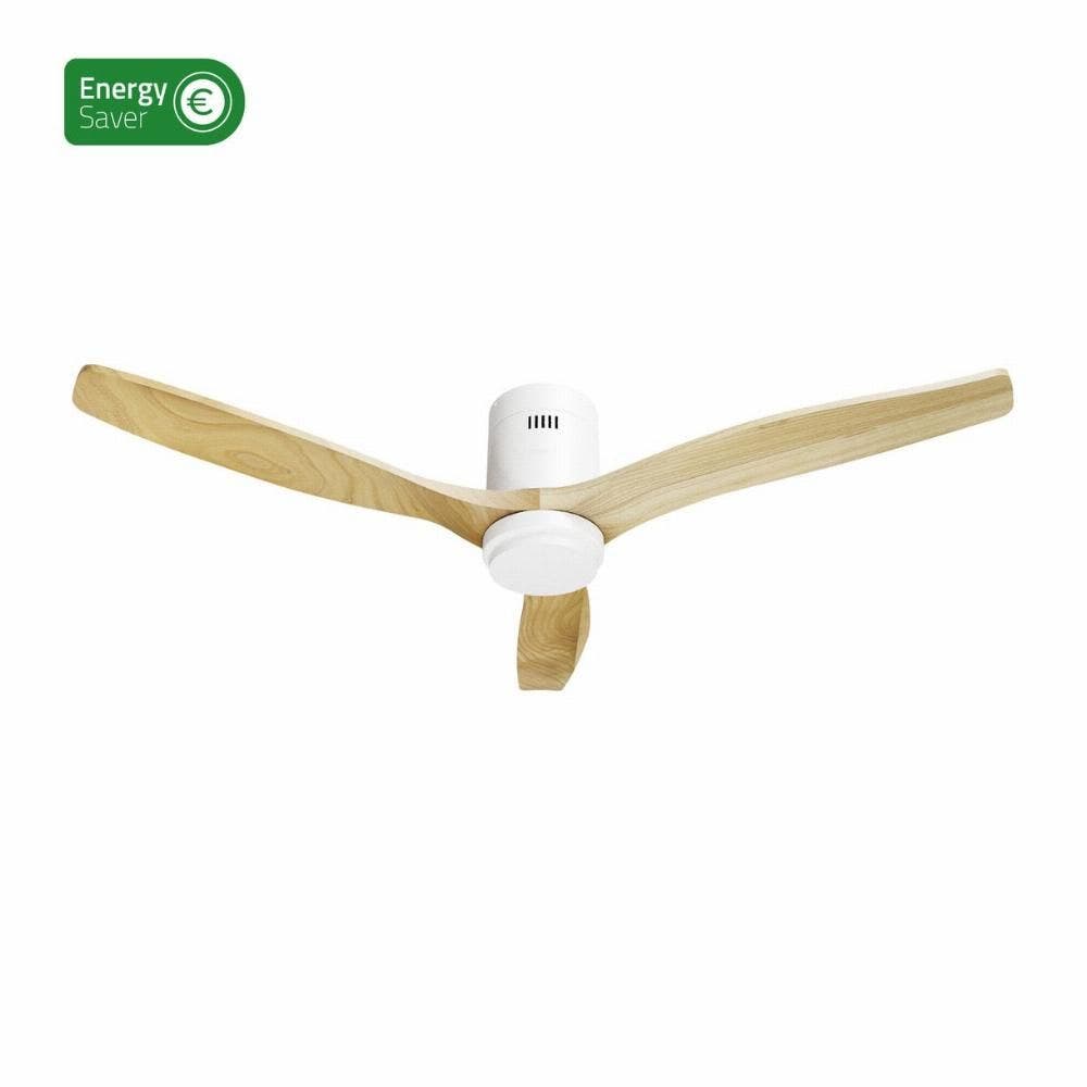 Hombli Slimme Plafondventilator met verlichting Wit/Hout